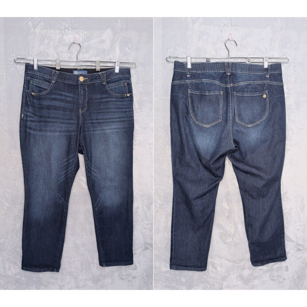 DEMOCRACY Dark Indigo "Ab"solution Ankle Skimmer Jeans Size 18 Cropped Smoothing
